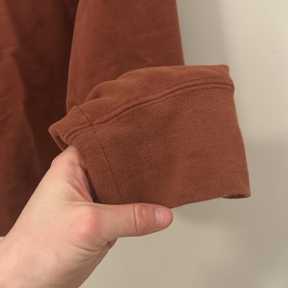 Fabletics super soft Rust orange Quarter-Zip Pullover cropped sweatshirt! - Picture 4 of 6